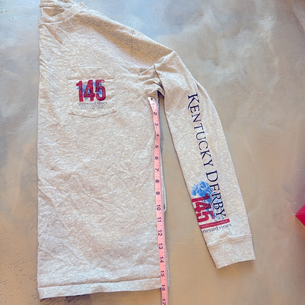 Vineyard Vines Long Sleeve T-shirt Marled Grey 145th Kentucky Derby Small